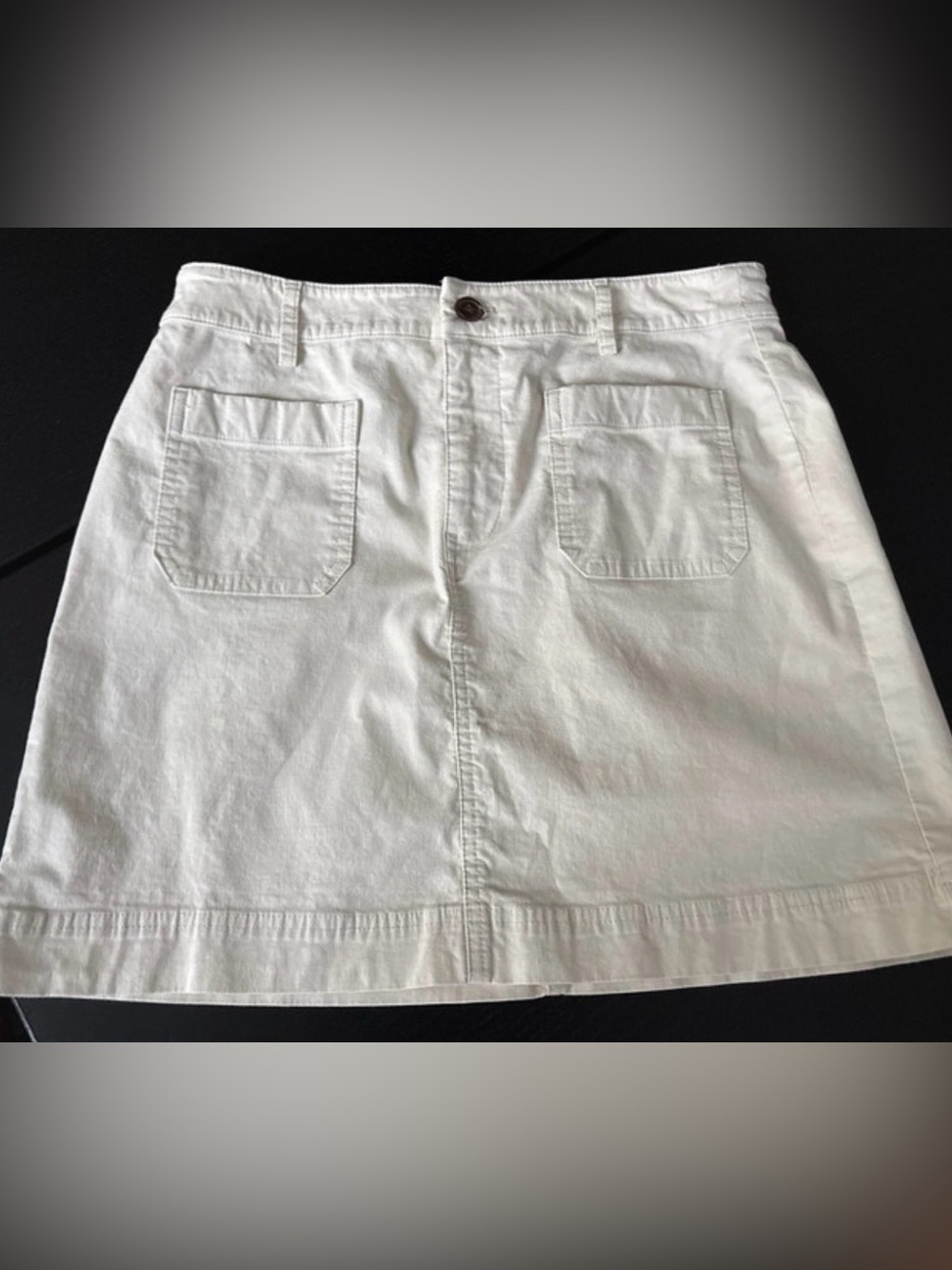 J. Crew White Cotton Mini Skirt with Front Patch Pockets